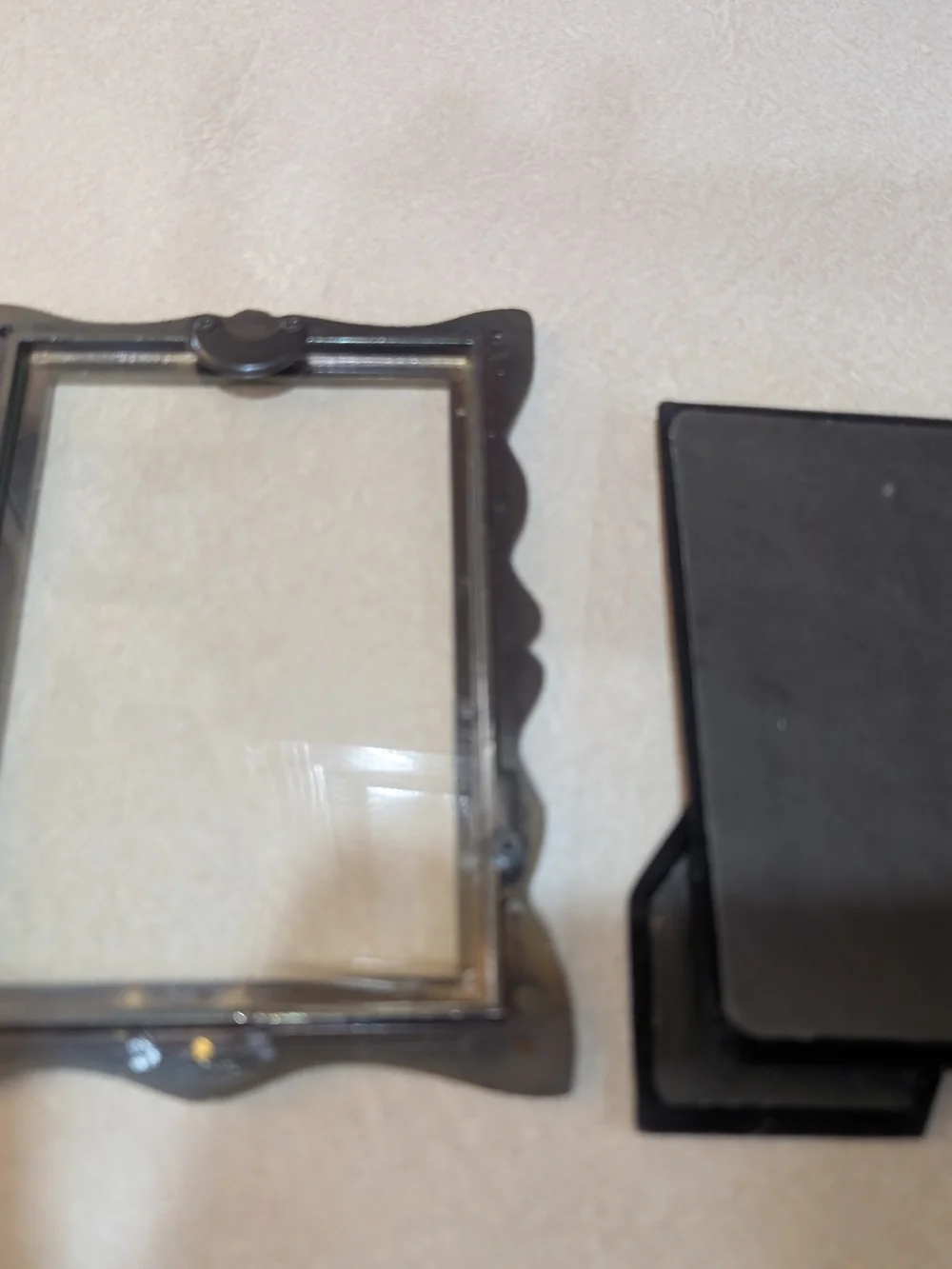 Vintage Antique Gold/Silver Tone Mini Picture Frame Set of 2 3x4.5 Velvet Back
